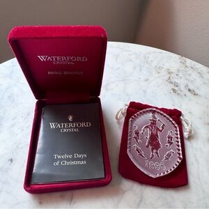 Waterford Crystal 12 Days Of Christmas VTG Etched Glass Ornament